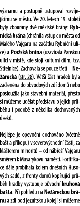 v znamu a postupn ustupoval rozv jej c mu se m stu. Ve 20. letech 19. stolet  byly zbour ny dv  m stsk  br ny: Rybni...