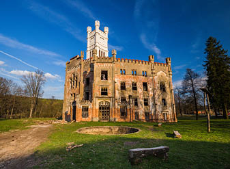 Ruins of castle Cesky Rudolec, also known as Small Hluboka