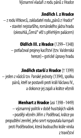 V znamn vlada i z rodu p n  z Hradce Jind ich I. z Hradce – z rodu V tkovc , zakladatel rodu „p n  z Hradce“ • stavi...