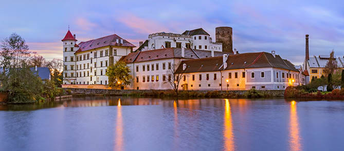 Jindrichuv Hradec castle in Czech Republic - travel and architecture background