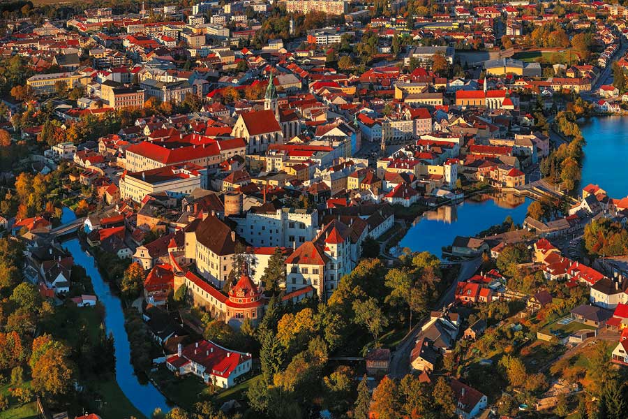 Město Jindřichův Hradec, letecký pohled, foto: Libor Sváček